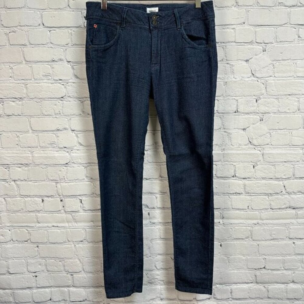 Hudson Women's Mid-Rise 5 Pocket Collin Flap Skinny Jean, Size 31, Dark Indigo